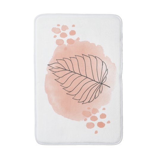 Modern Abstracte Waterverf Leaf Badmat (Voorkant Verticaal)