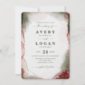 Modern Abstracte Waterverf Terra Rosa Wedding Kaart (Voorkant)