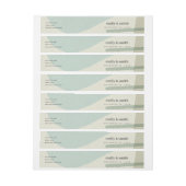 MODERN ABSTRACTE ZACHTE AQUA BLUE ARTISTIC WEDING ADRESLABEL WIKKEL (Vel)