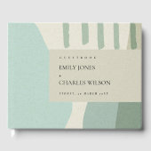 MODERN ABSTRACTE ZACHTE AQUA BLUE ARTISTIC WEDING GASTENBOEK (Voorkant)