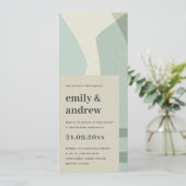 MODERN ABSTRACTE ZACHTE AQUA BLUE ARTISTIC WEDING KAART (Staand voorkant)