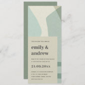 MODERN ABSTRACTE ZACHTE AQUA BLUE ARTISTIC WEDING KAART (Voorkant / Achterkant)