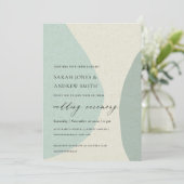 MODERN ABSTRACTE ZACHTE AQUA BLUE ARTISTIC WEDING KAART (Staand voorkant)