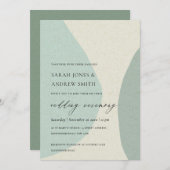 MODERN ABSTRACTE ZACHTE AQUA BLUE ARTISTIC WEDING KAART (Voorkant / Achterkant)