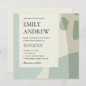 MODERN ABSTRACTE ZACHTE AQUA BLUE ARTISTIC WEDING  KAART (Voorkant / Achterkant)