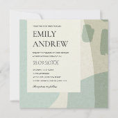 MODERN ABSTRACTE ZACHTE AQUA BLUE ARTISTIC WEDING  KAART (Voorkant)