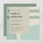 MODERN ABSTRACTE ZACHTE AQUA BLUE ARTISTIC WEDING KAART (Voorkant / Achterkant)