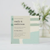 MODERN ABSTRACTE ZACHTE AQUA BLUE ARTISTIC WEDING KAART (Staand voorkant)