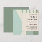 MODERN ABSTRACTE ZACHTE AQUA BLUE ARTISTIC WEDING KAART (Voorkant / Achterkant)