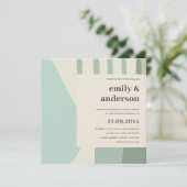 MODERN ABSTRACTE ZACHTE AQUA BLUE ARTISTIC WEDING KAART (Staand voorkant)