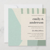 MODERN ABSTRACTE ZACHTE AQUA BLUE ARTISTIC WEDING KAART (Voorkant)