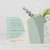 MODERN ABSTRACTE ZACHTE AQUA BLUE ARTISTIC WEDING KAART (Staand voorkant)