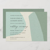 MODERN ABSTRACTE ZACHTE AQUA BLUE ARTISTIC WEDING KAART (Voorkant / Achterkant)