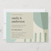 MODERN ABSTRACTE ZACHTE AQUA BLUE ARTISTIC WEDING KAART (Voorkant)