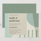 MODERN ABSTRACTE ZACHTE AQUA BLUE ARTISTIC WEDING KAART (Voorkant / Achterkant)