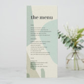 MODERN ABSTRACTE ZACHTE AQUA BLUE ARTISTIC WEDING MENU (Staand voorkant)
