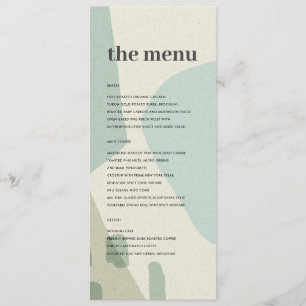 MODERN ABSTRACTE ZACHTE AQUA BLUE ARTISTIC WEDING MENU