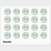 MODERN ABSTRACTE ZACHTE AQUA BLUE ARTISTIC WEDING RONDE STICKER (Vel)