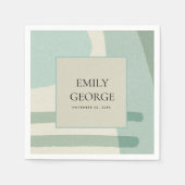 MODERN ABSTRACTE ZACHTE AQUA BLUE ARTISTIC WEDING SERVET (Voorkant)