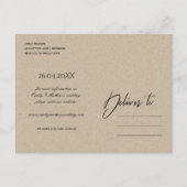 MODERN ABSTRACTE ZACHTE ORANJE KRAFT BEWAREN DE DA AANKONDIGINGSKAART (Achterkant)