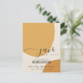 MODERN ABSTRACTE ZACHTE ORANJE KRAFT BEWAREN DE DA AANKONDIGINGSKAART (Staand voorkant)