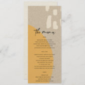 MODERN ABSTRACTE ZACHTE ORANJE RUST KRAFT WEDING MENU (Voorkant / Achterkant)
