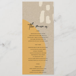 MODERN ABSTRACTE ZACHTE ORANJE RUST KRAFT WEDING MENU