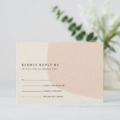 MODERN ABSTRACTE ZFT BLUSH PINK KRAFT WEDDING RSVP INFORMATIEKAARTJE (Staand voorkant)