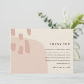 MODERN ABSTRACTE ZFT BLUSH PINK KRAFT WEDING BEDANKKAART (Staand voorkant)
