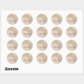 MODERN ABSTRACTE ZFT CHIC BLUSH PINK KRAFT WEDING RONDE STICKER (Vel)