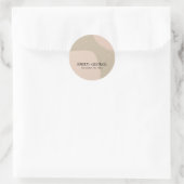 MODERN ABSTRACTE ZFT CHIC BLUSH PINK KRAFT WEDING RONDE STICKER (Tas)