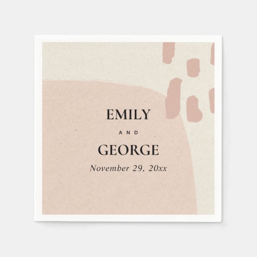 MODERN ABSTRACTE ZFT KRAFT BLUSH PINK WEDING SERVET (Voorkant)