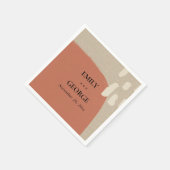 MODERN ABSTRACTE ZFT KRAFT TERRACOTTA RED WEDDING SERVET (Hoek)