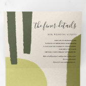 MODERN ABSTRACTE ZFT LIME GROEN ARTISTISCHE WEDING DRIELUIK UITNODIGING (Binnenzijde eerst)