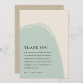 MODERN ABSTRACTE ZFT SUBTLE AQUA BLAUW WEDING BEDANKKAART (Voorkant / Achterkant)