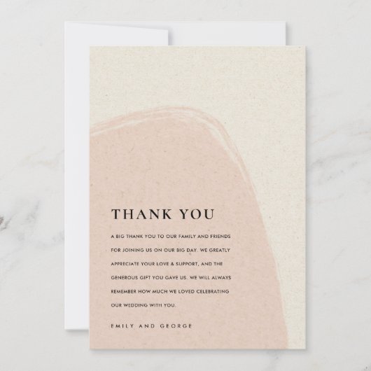 MODERN ABSTRACTE ZFT SUBTLE ZWART-WEDING BEDANKKAART (Voorkant)