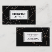 Modern | Abstracte zwarte achtergrond pooieschalen Visitekaartje (Voorkant / Achterkant)