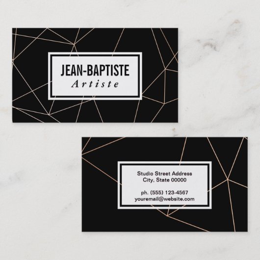 Modern | Abstracte zwarte achtergrond pooieschalen Visitekaartje (Voorkant / Achterkant)