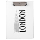 Modern Abstraction Black and White London City Klembord (Voorkant)