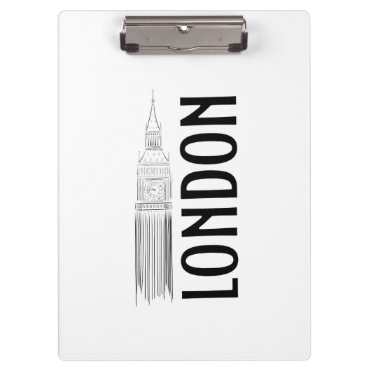 Modern Abstraction Black and White London City Klembord (Voorkant)