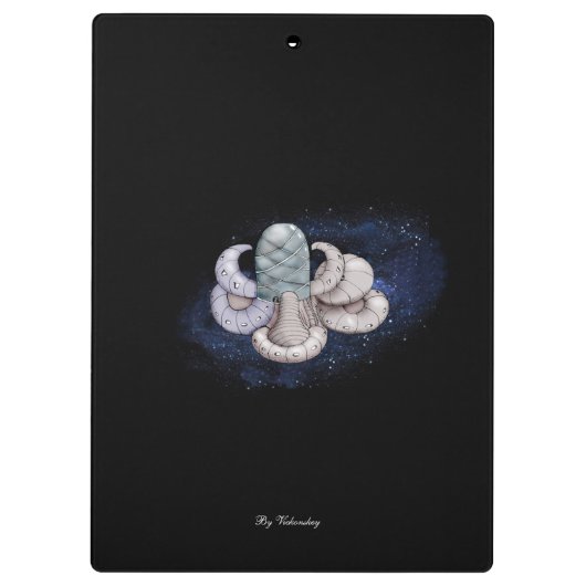 Modern Abstraction Black en Blue Klembord (Achterkant)