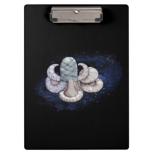 Modern Abstraction Black en Blue Klembord (Voorkant)