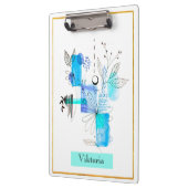 Modern Abstraction Black en Blue Klembord (Links)