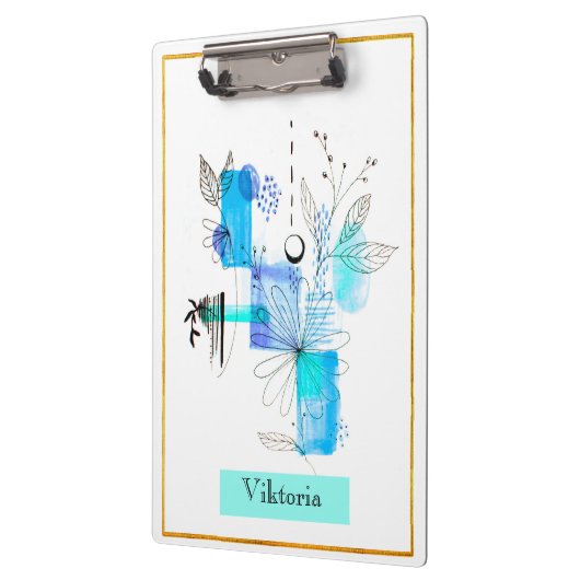 Modern Abstraction Black en Blue Klembord (Links)