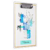 Modern Abstraction Black en Blue Klembord (Rechts)