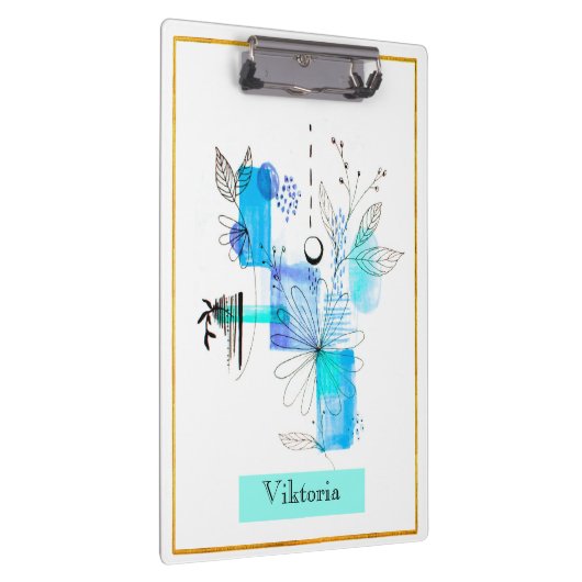 Modern Abstraction Black en Blue Klembord (Rechts)