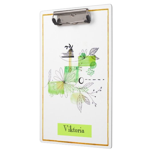 Modern Abstraction Black en Green Klembord (Links)