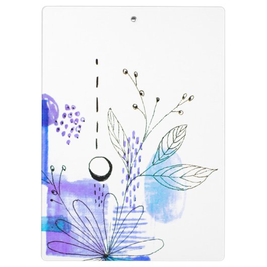 Modern Abstraction Black en Navy Blue Klembord (Achterkant)