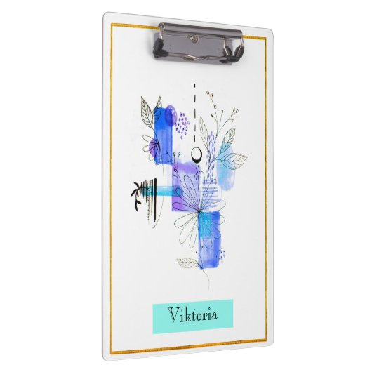 Modern Abstraction Black en Navy Blue Klembord (Rechts)