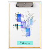 Modern Abstraction Black en Navy Blue Klembord (Voorkant)